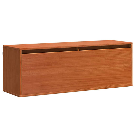 Wall Cabinet Wax Brown 100 x 30 x 35 cm Solid Pine Wood Wall Cabinet Wax Brown 100 x 30 x 35 cm Solid Pine Wood