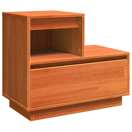 Bedside Cabinet Wax Brown 60 x 34 x 51 cm Engineered Wood Bedside Cabinet Wax Brown 60 x 34 x 51 cm Engineered Wood