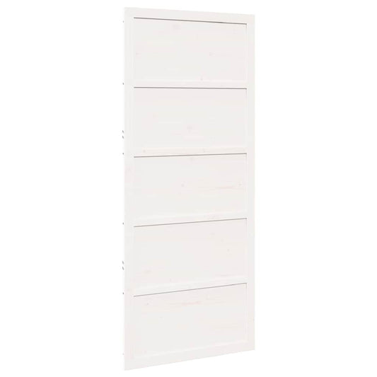 Barn Door White 90 x 2.5 x 208 cm Solid Pine Wood Barn Door White 90 x 2.5 x 208 cm Solid Pine Wood