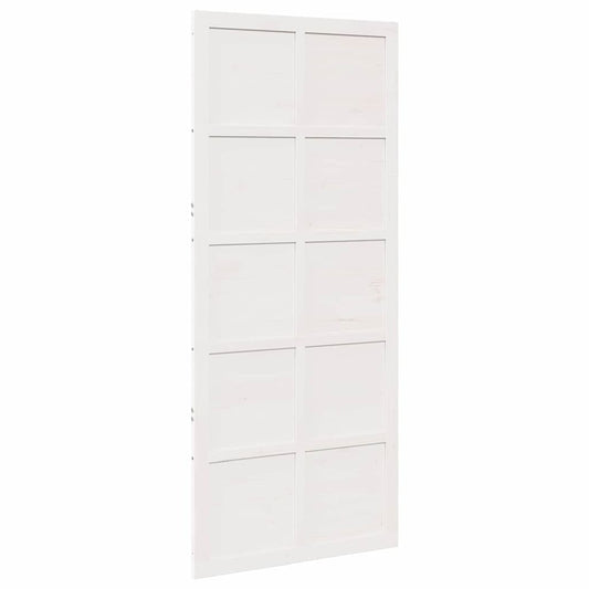 Barn Door White 80 x 2.5 x 208 cm Solid Pine Wood Barn Door White 80 x 2.5 x 208 cm Solid Pine Wood
