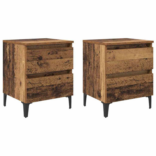Bedside Cabinet 2 pcs Old wood 40 x 35 x 50 cm Engineered wood Bedside Cabinet 2 pcs Old wood 40 x 35 x 50 cm Engineered wood