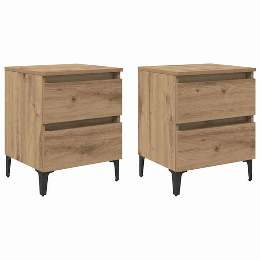 Bedside Cabinet 2 pcs Artisan oak 40 x 35 x 50 cm Bedside Cabinet 2 pcs Artisan oak 40 x 35 x 50 cm