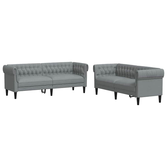 Living Room Couch 2 pcs Light Grey Fabric Living Room Couch 2 pcs Light Grey Fabric