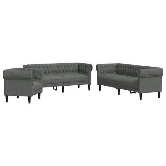 Living Room Couch 3 pcs Dark Grey Fabric Living Room Couch 3 pcs Dark Grey Fabric