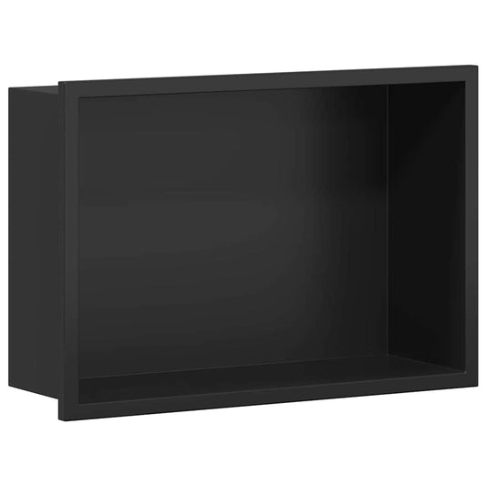 Shower Niche Black 30 x 20 x 9.5 cm Stainless Steel Shower Niche Black 30 x 20 x 9.5 cm Stainless Steel