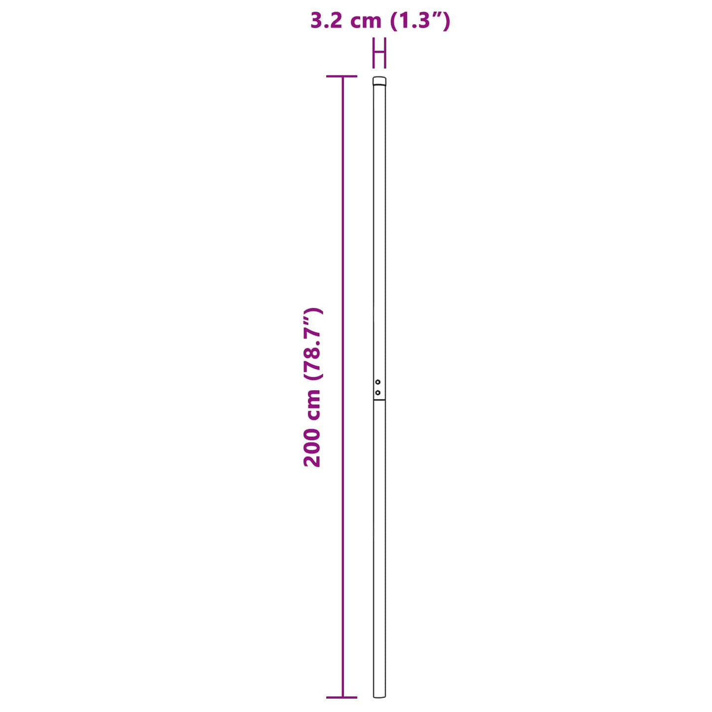 Fence Post 2 pcs Grey Powder-coated steel