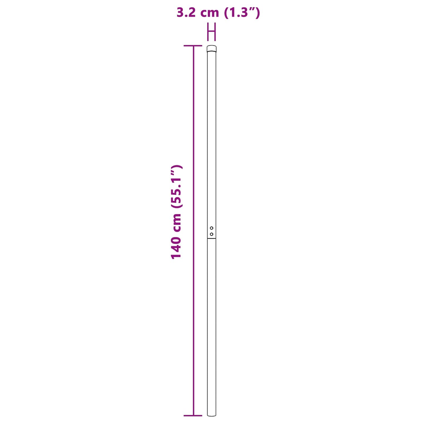 Fence Post 2 pcs Silver Powder-coated steel
