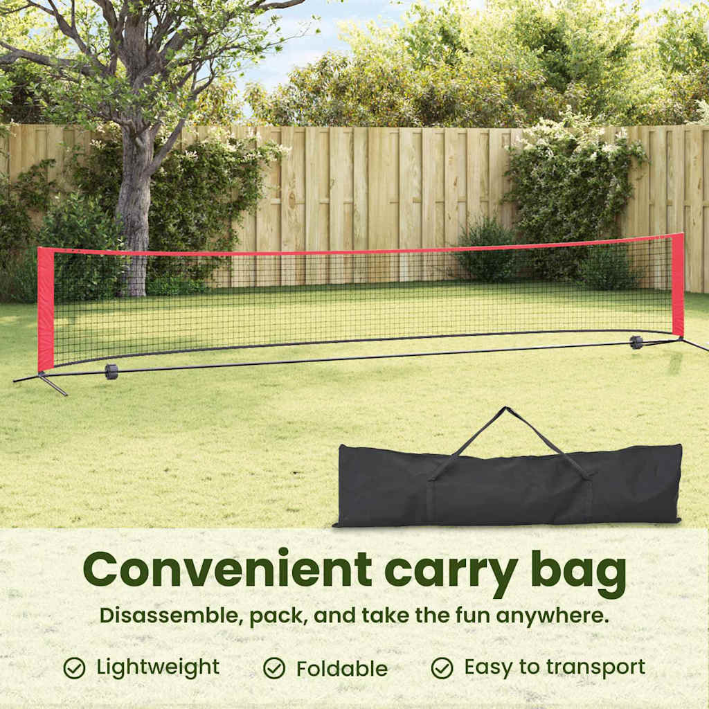 Tennis Net Folding Black and Red 494.5 x 90 x 87 cm Polyester