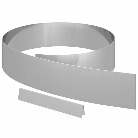 Lawn Edging 4 pcs 450 x 15 cm Galvanised Steel Silver Lawn Edging 4 pcs 450 x 15 cm Galvanised Steel Silver