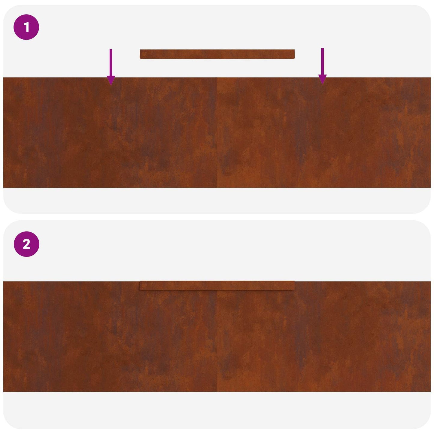 Lawn Edging 4 pcs Rusty 450 x 0.05 x 25 cm Weathering Steel