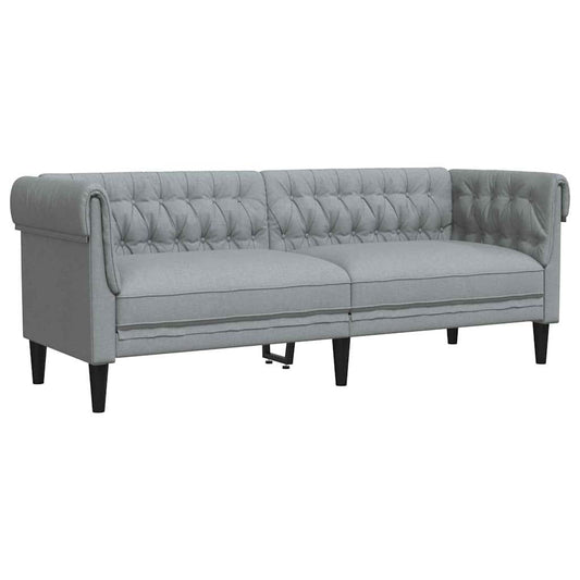 Sofa Light Grey 201.5 x 74.5 x 74.5 cm Polyester Sofa Light Grey 201.5 x 74.5 x 74.5 cm Polyester