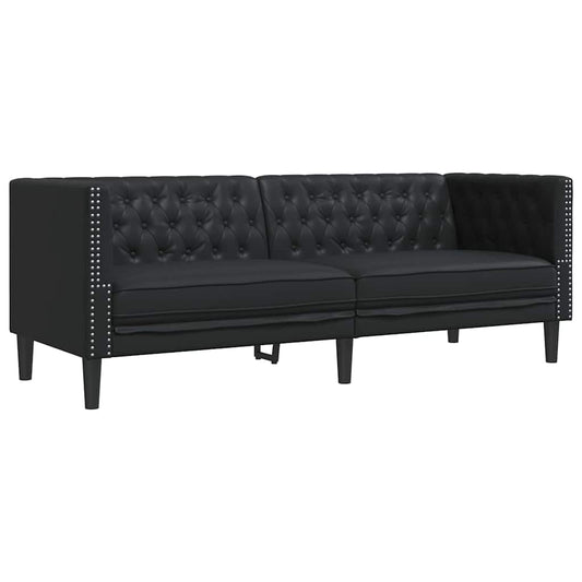 Sofa Black 194 x 74.5 x 70.5 cm PVC Sofa Black 194 x 74.5 x 70.5 cm PVC