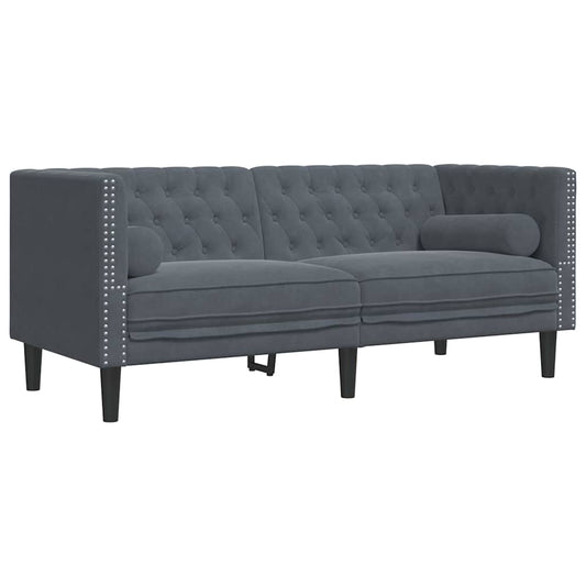 Sofa Dark Grey 174 x 74.5 x 70.5 cm Velvet Sofa Dark Grey 174 x 74.5 x 70.5 cm Velvet