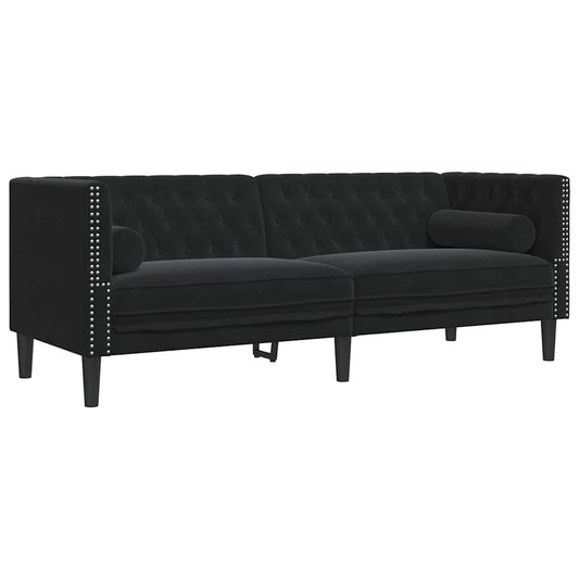 Sofa Black 194 x 74.5 x 70.5 cm Velvet Sofa Black 194 x 74.5 x 70.5 cm Velvet