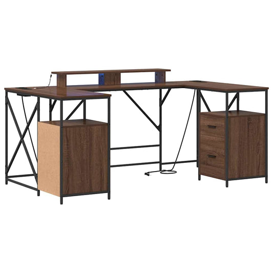 Desk with Drawer Brown Oak 182 x 101 x 87.5 cm Engineered Wood Desk with Drawer Brown Oak 182 x 101 x 87.5 cm Engineered Wood