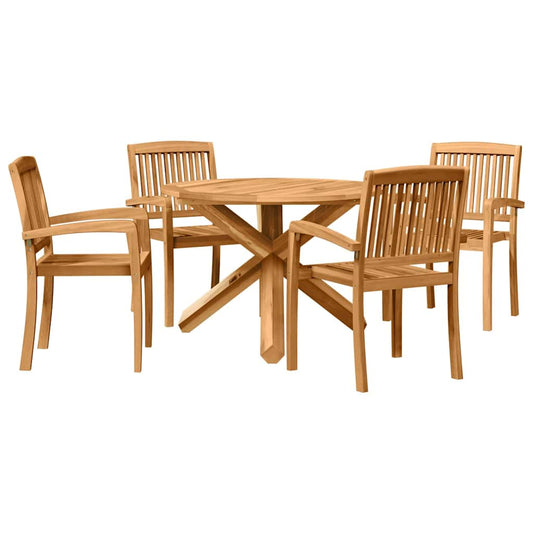 Garden Dining Set 5 pcs Natural Solid Acacia Wood Garden Dining Set 5 pcs Natural Solid Acacia Wood