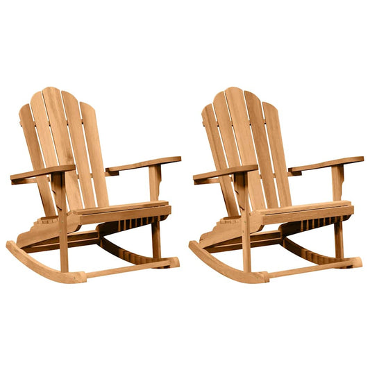 Adirondack Rocking Chair 2 pcs Brown Solid Teak wood Adirondack Rocking Chair 2 pcs Brown Solid Teak wood