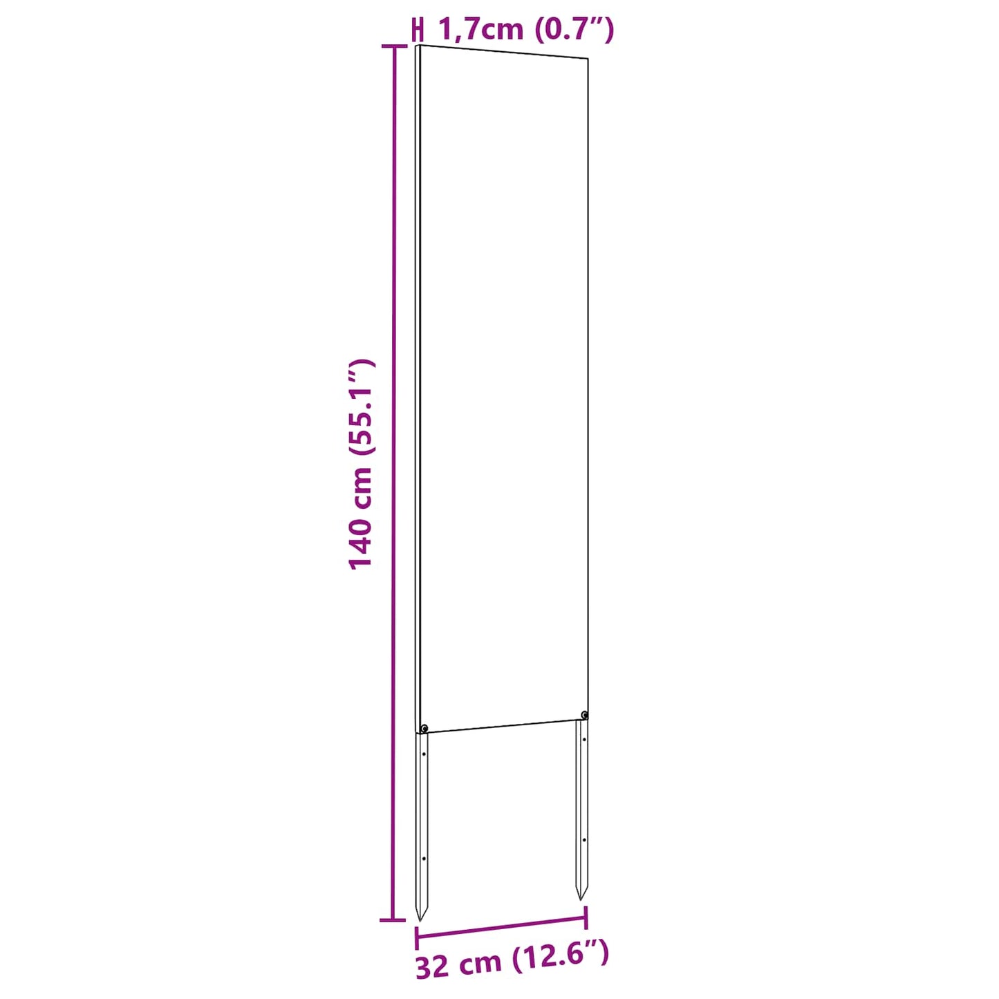 Garden Privacy Screen Silver 32 x 140 cm Stainless steel