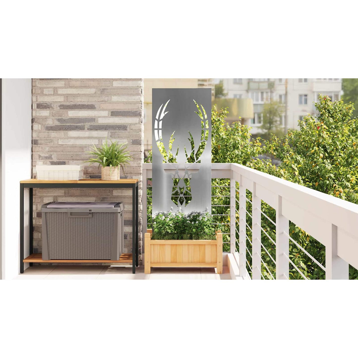 Garden Privacy Screen Silver 50 x 140 cm Galvanised steel