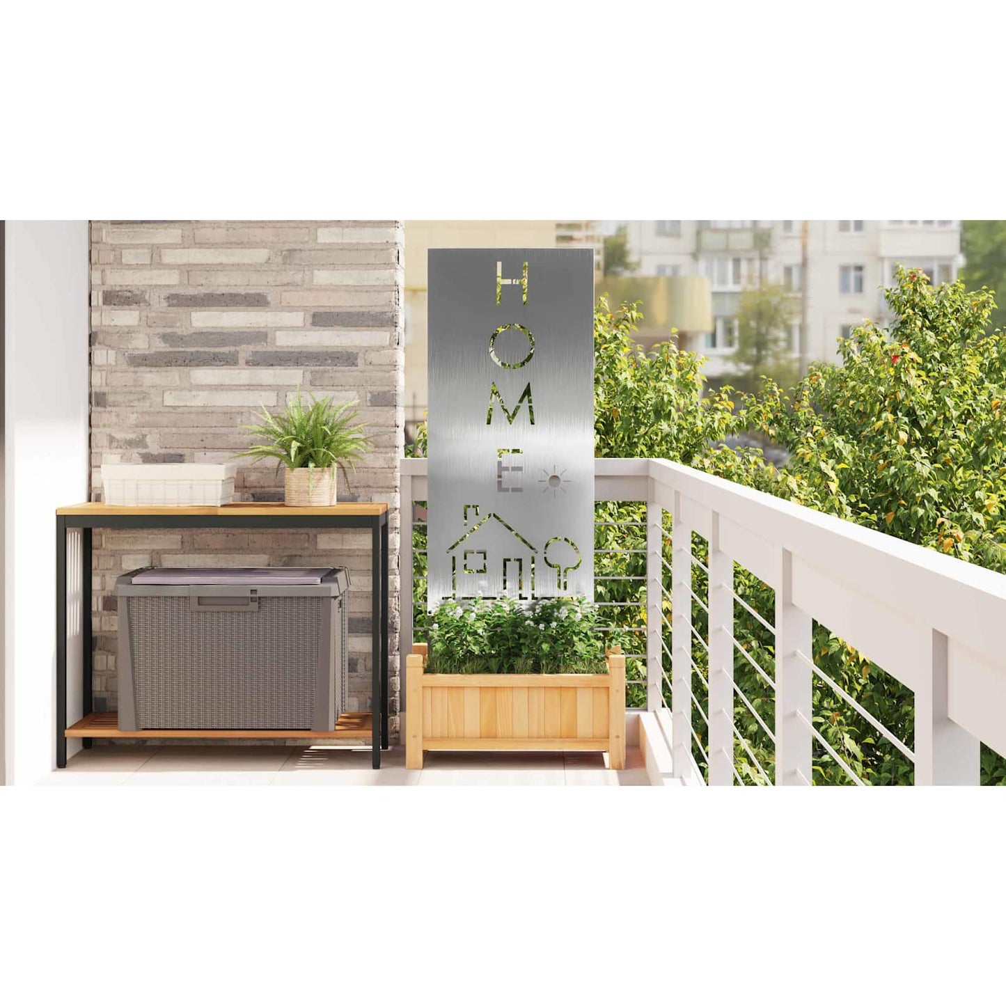 Garden Privacy Screen Silver 50 x 140 cm Stainless steel