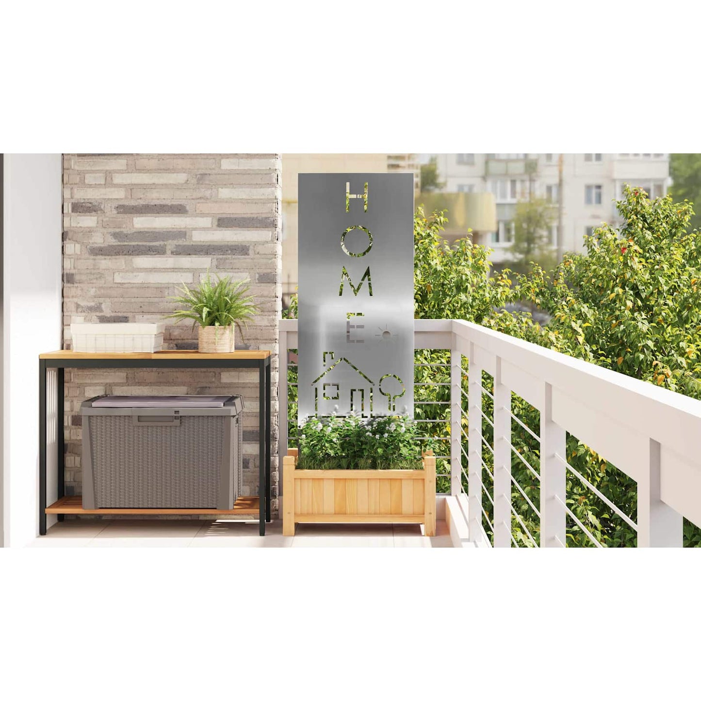 Garden Privacy Screen Silver 50 x 140 cm Galvanised steel