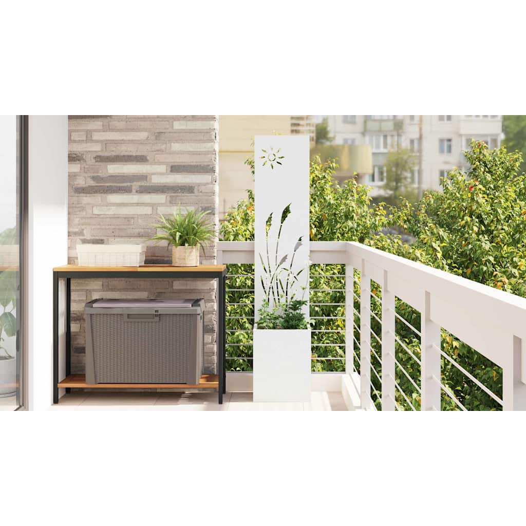 Garden Privacy Screen White 32 x 150 cm Cold-rolled steel