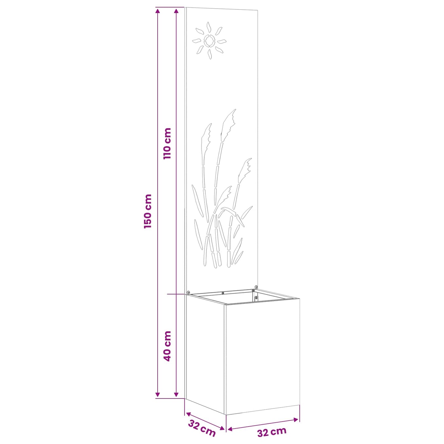 Garden Privacy Screen Sliver 32 x 150 cm Stainless steel