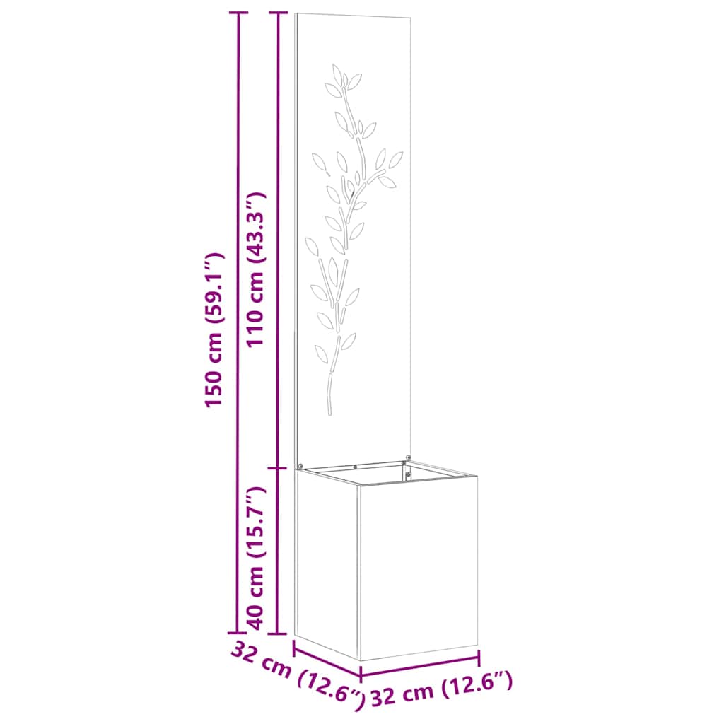 Garden Privacy Screen Silver 32 x 32 x 150 cm Galvanised steel