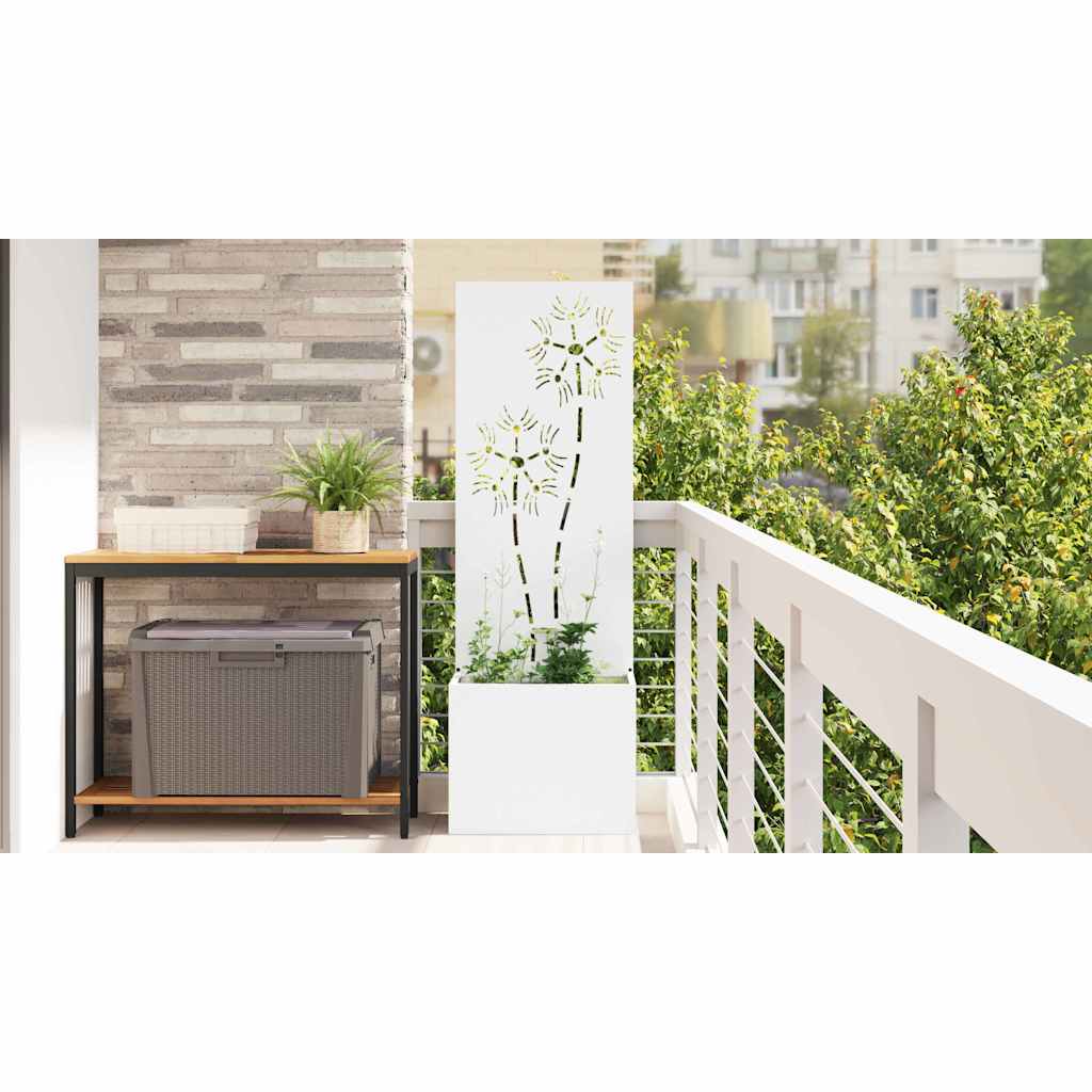 Garden Privacy Screen White 50 x 150 cm Cold-rolled steel