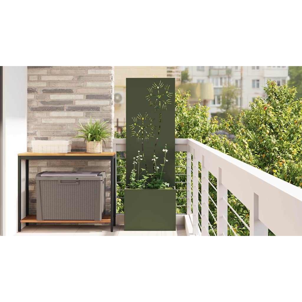 Garden Privacy Screen Olive green 50 x 140 cm Cold-rolled steel