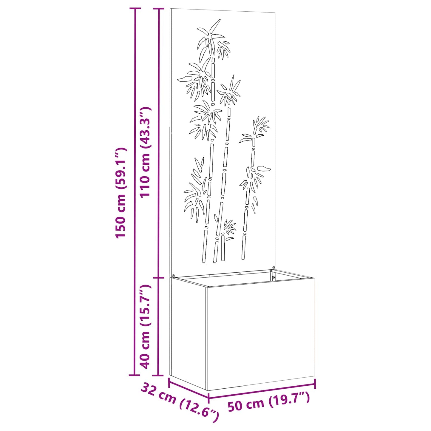 Garden Privacy Screen Silver 50 x 150 cm Galvanised steel
