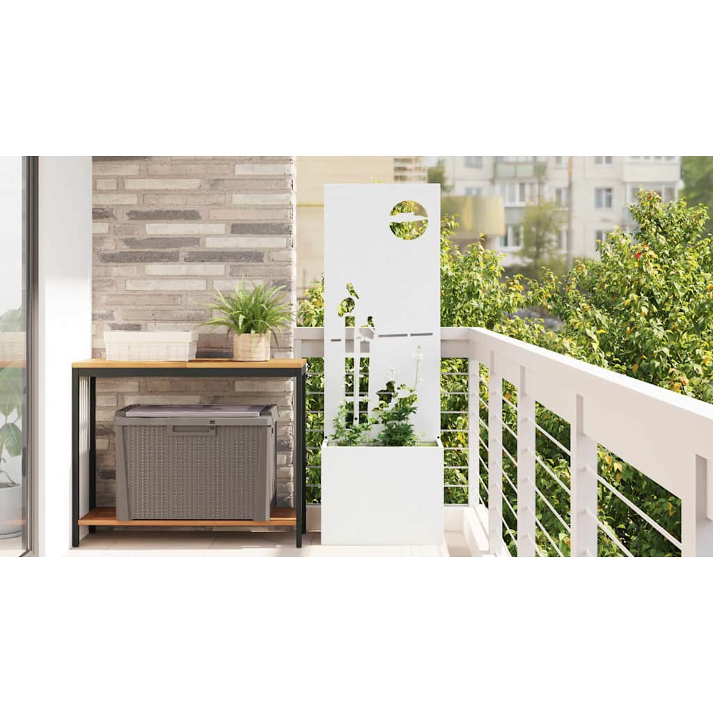 Garden Privacy Screen White 50 x 150 cm Cold-rolled steel