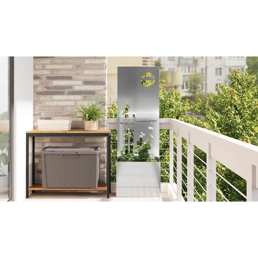 Garden Privacy Screen Silver 50 x 32 x 150 cm Galvanised steel