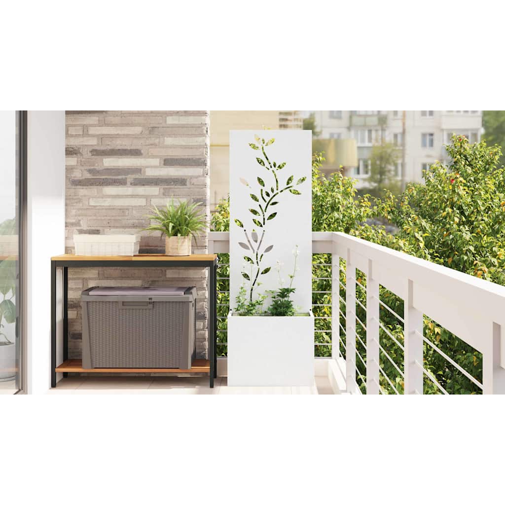 Garden Privacy Screen White 50 x 150 cm Cold-rolled steel