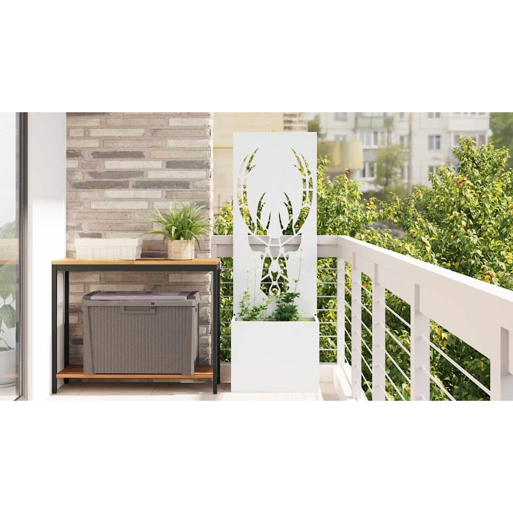 Garden Privacy Screen White 50 x 150 cm Cold-rolled steel
