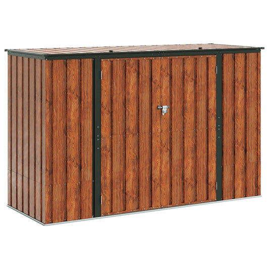 Garden Storage Box Brown 214 x 82 x 132 cm Steel Garden Storage Box Brown 214 x 82 x 132 cm Steel