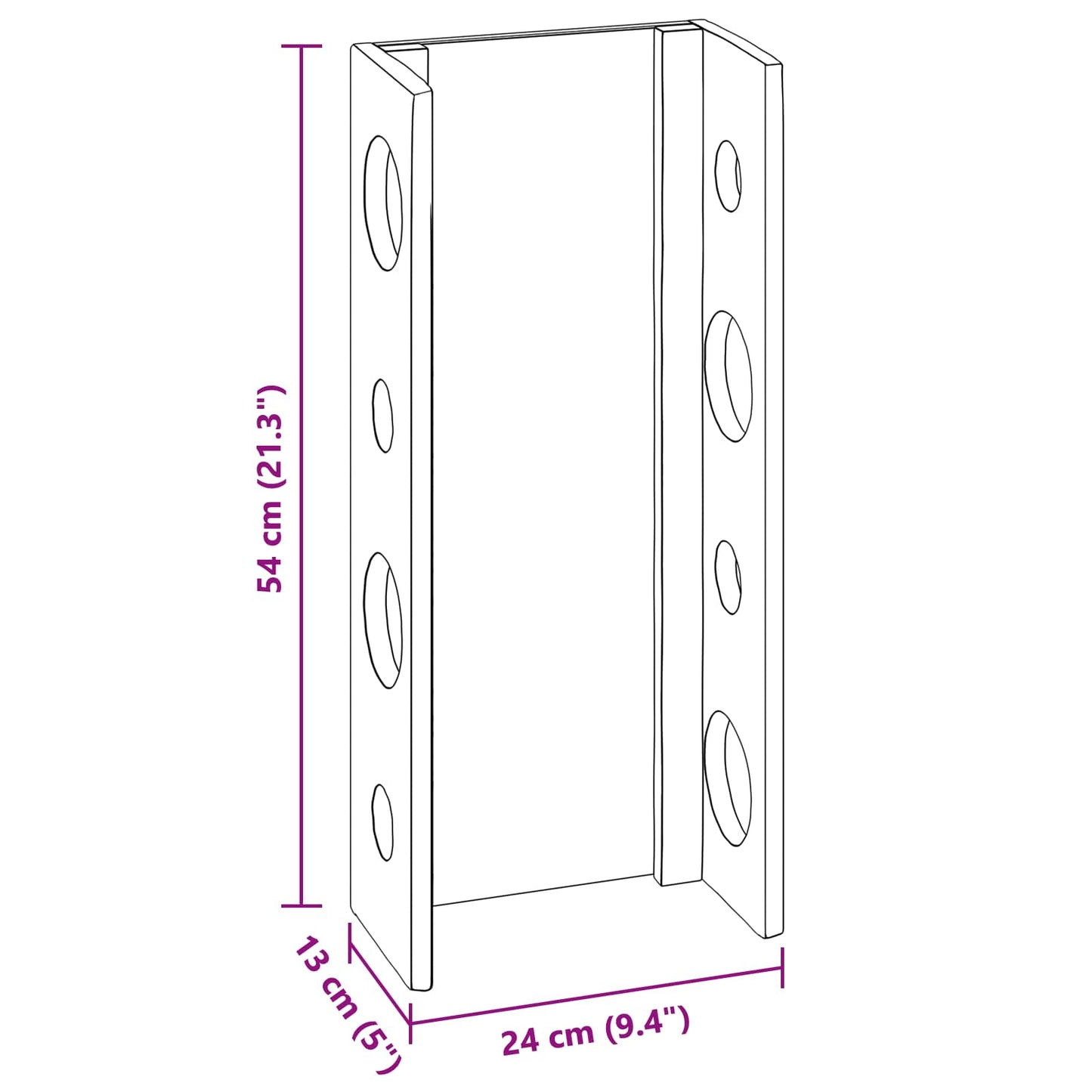 Rack Brown 24 x 13 x 54 cm Solid Mahogany Wood