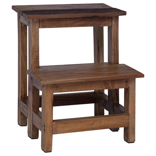 Stool Natural 37 x 37 x 46 cm Mahogany Wood Stool Natural 37 x 37 x 46 cm Mahogany Wood