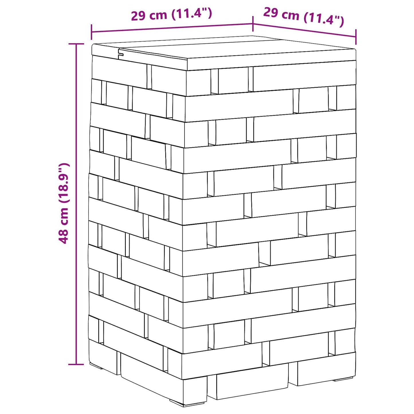Stool Natural 29 x 29 x 48 cm Solid Reclaim wood