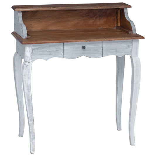 Writing Desk with Drawer Brown and White 80 x 40 x 92 cm Writing Desk with Drawer Brown and White 80 x 40 x 92 cm