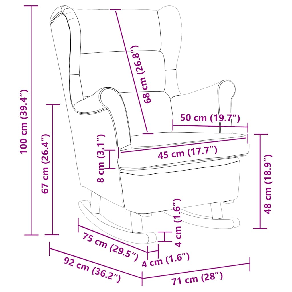 Rocking Chair with Cushion Light Grey 92 x 71 x 100 cm Plywood