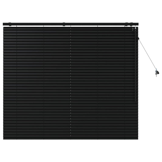 Venetian Blind Black 145 x 130 cm 35 mm Solid Paulownia Wood Venetian Blind Black 145 x 130 cm 35 mm Solid Paulownia Wood