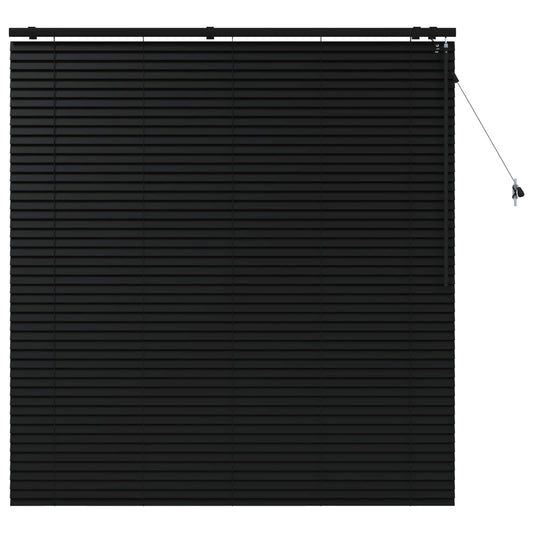 Venetian Blind Black 145 x 160 cm 35 mm Solid Paulownia Wood Venetian Blind Black 145 x 160 cm 35 mm Solid Paulownia Wood