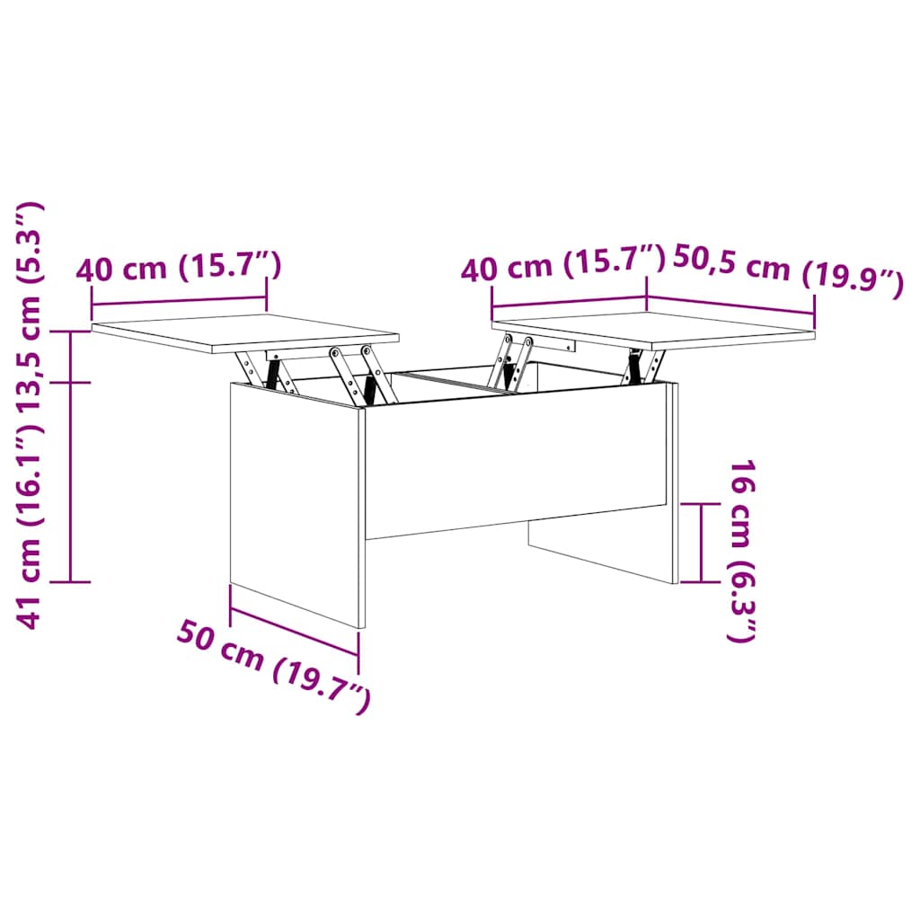 Coffee Table Artisan Oak 102 x 50.5 x 46.5 cm Engineered Wood