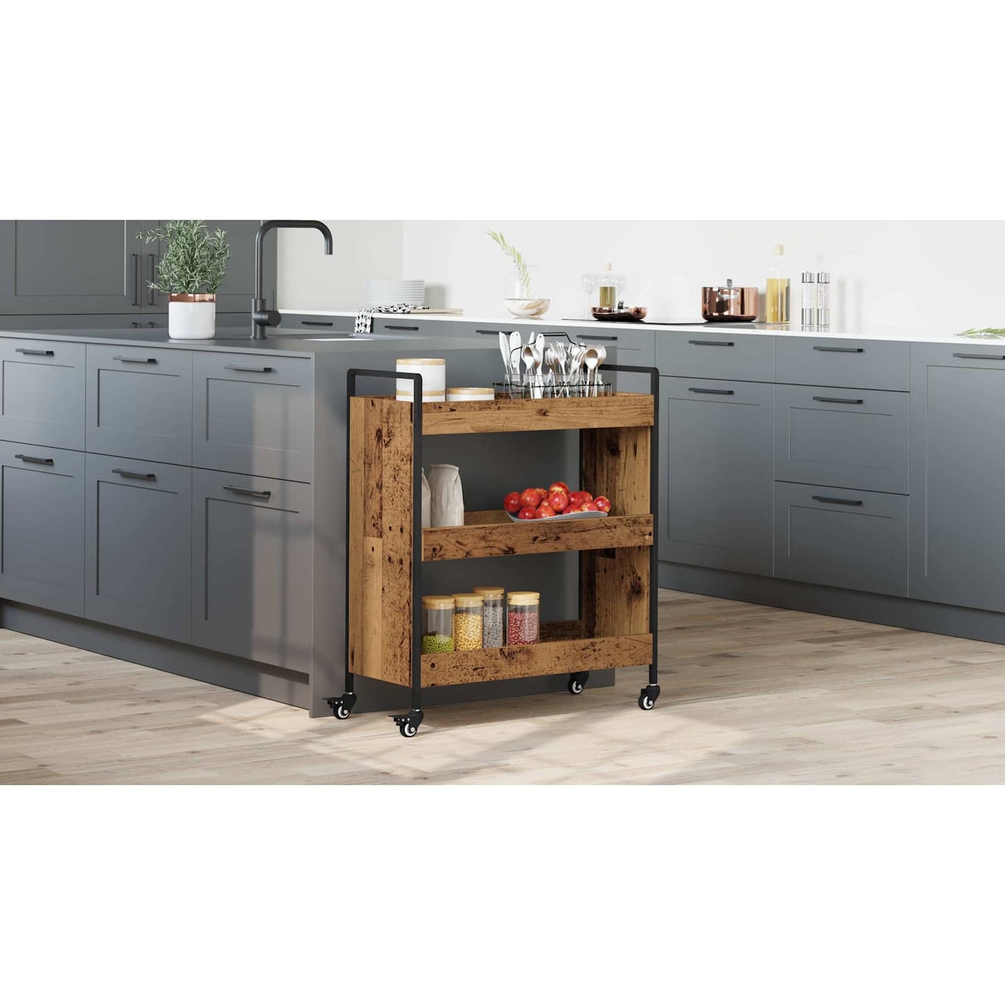 Kitchen Trolley Old Wood 70 x 30 x 82 cm Engineered Wood