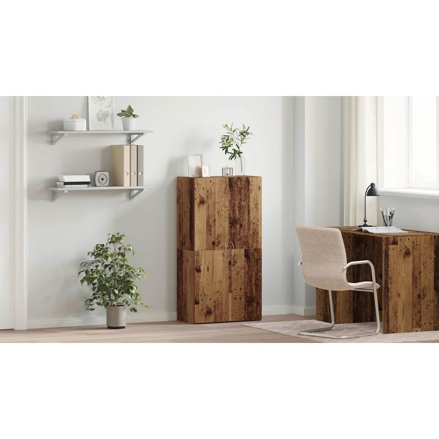 Office Cabinet Old Wood 60 x 32 x 115 cm Engineered Wood