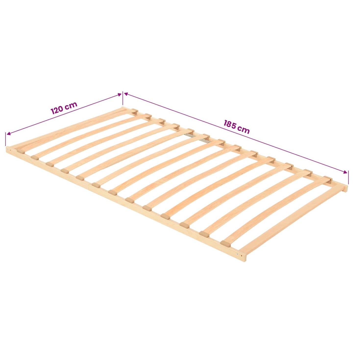 Slatted Bed Base Brown 120 x 190 cm Solid Beech Wood