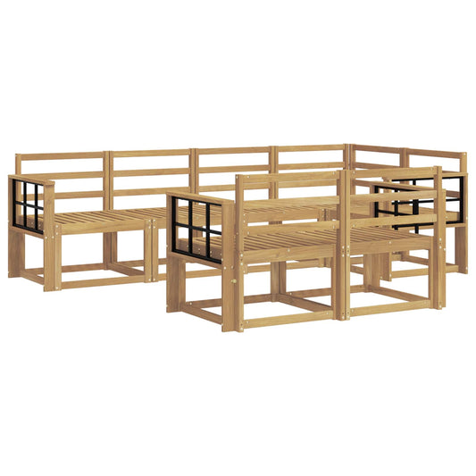 Outdoor Sofa Set 7 pcs White Solid Acacia Wood Outdoor Sofa Set 7 pcs White Solid Acacia Wood