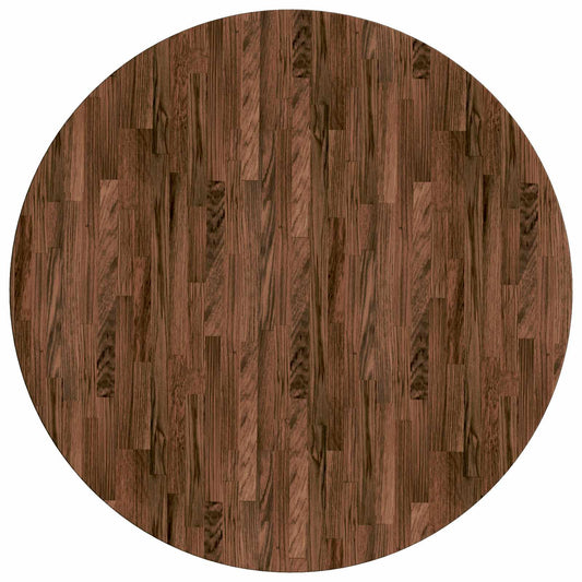 Table Top Ø 60 x 2.5 cm Round Solid Oak Wood Dark Brown Table Top Ø 60 x 2.5 cm Round Solid Oak Wood Dark Brown