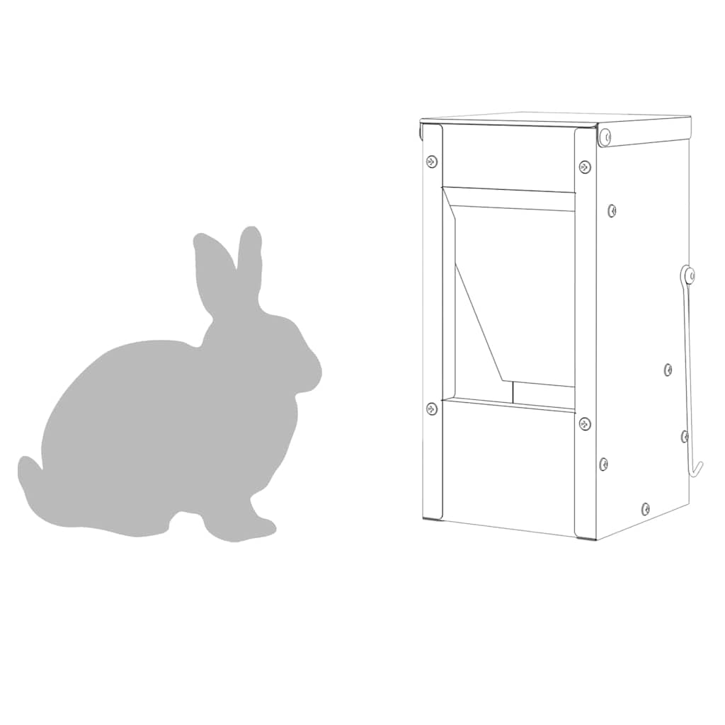 Rabbit Feeder Black 12.5 x 12.5 x 25 cm Cold-Rolled Steel